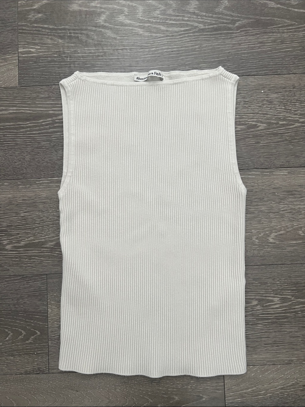 Abercrombie & Fitch Cream Ribbed Boatneck Tank